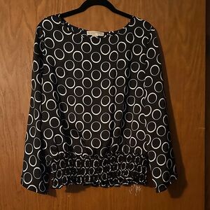 MICHAEL Michael Kors Black and White Circle Print Blouse
